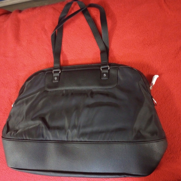 Bundle Thirty-One Red and Black Plaid Cosmetic Bag Overnight Bag And Wallet - Picture 2 of 2